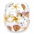 Natural Floral Glass – Straight Candle Holder – Rosa