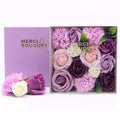 Merci Square Gift  Box - Lavender Rose & Carnation