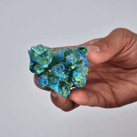 Enhanced Natural Quartz Cluster - Aura Green Flame Quartz (Approx. 7–10 cm)