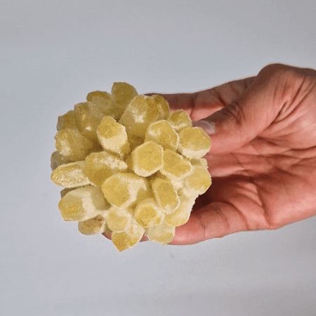 Crafted Natural Quartz Cluster - Yellow Ghost Quartz (Approx. 8 cm)
