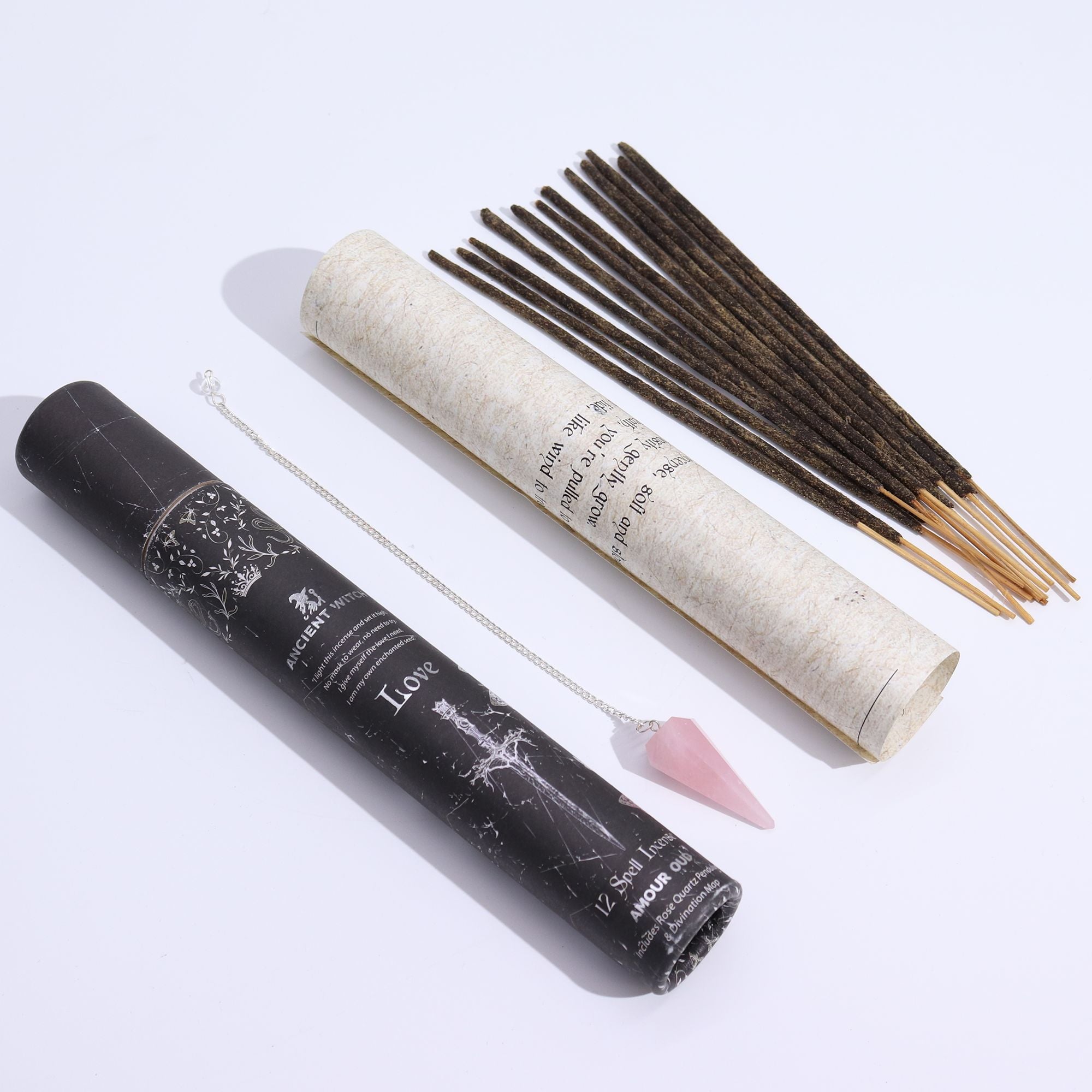 Ancient Witch Spell Incense - Rose Quartz Pendulum- Love