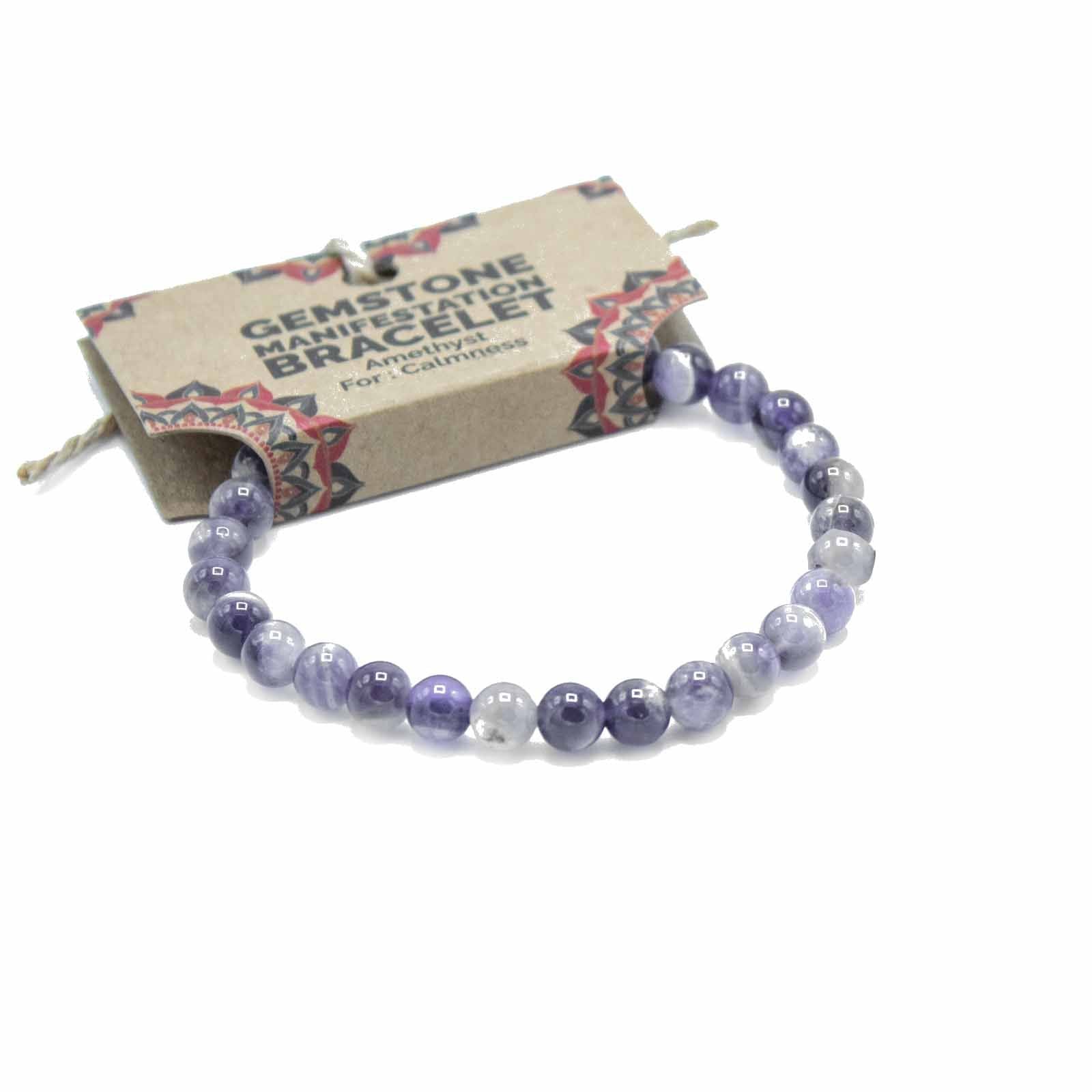 Gemstone Manifestation Bracelet - Amethyst (Calmness)