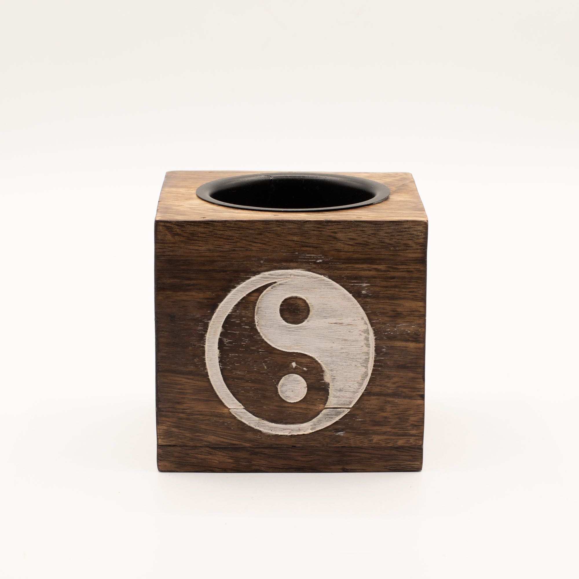 Mango Wood Oil Burner  - Yin Yang