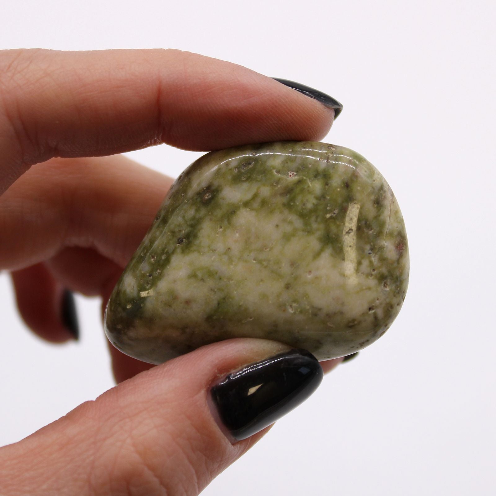 African Tumble Stone x6 - Large - Epidote Snowflake