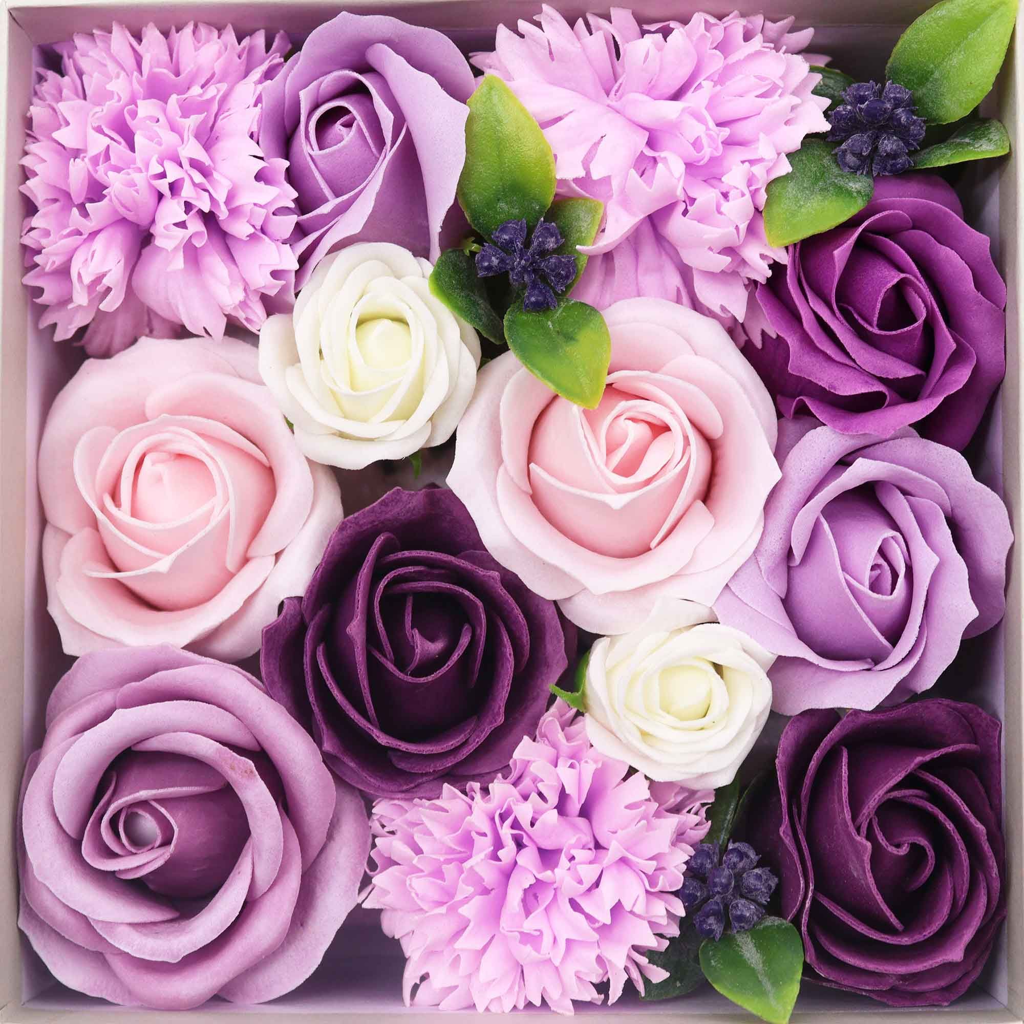 Merci Square Gift  Box - Lavender Rose & Carnation