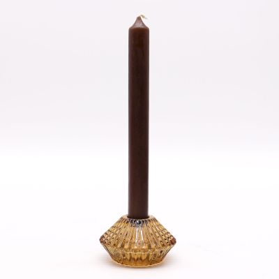 Flower Flip Dinner Candle Tealight Holder Set of 2 – Antique Amber