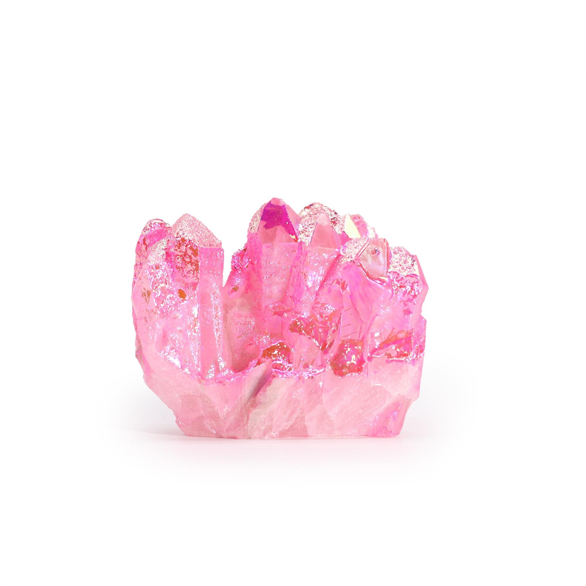 Enhanced Natural Quartz Cluster - Aura Rose Halo Quartz (Approx. 7–10 cm)