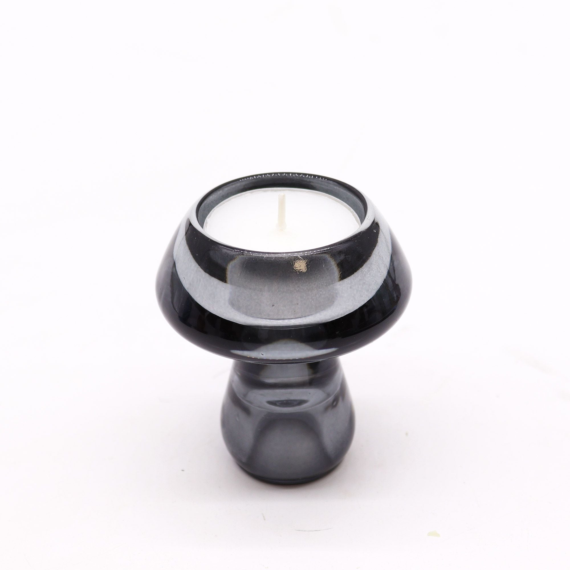 Mushroom Flip Dinner Candle Tealight Holder Set of 2 – Midnight Grey