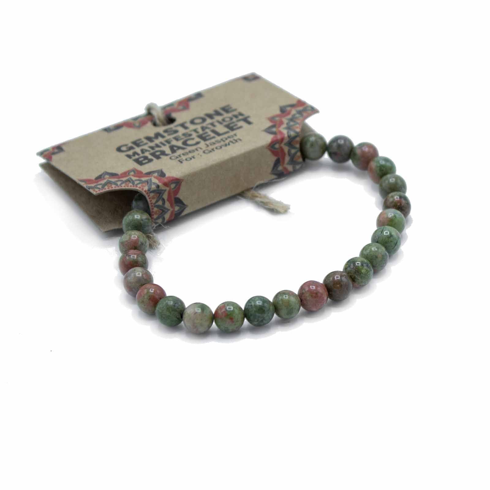 Gemstone Manifestation Bracelet - Green Jasper (Growth)