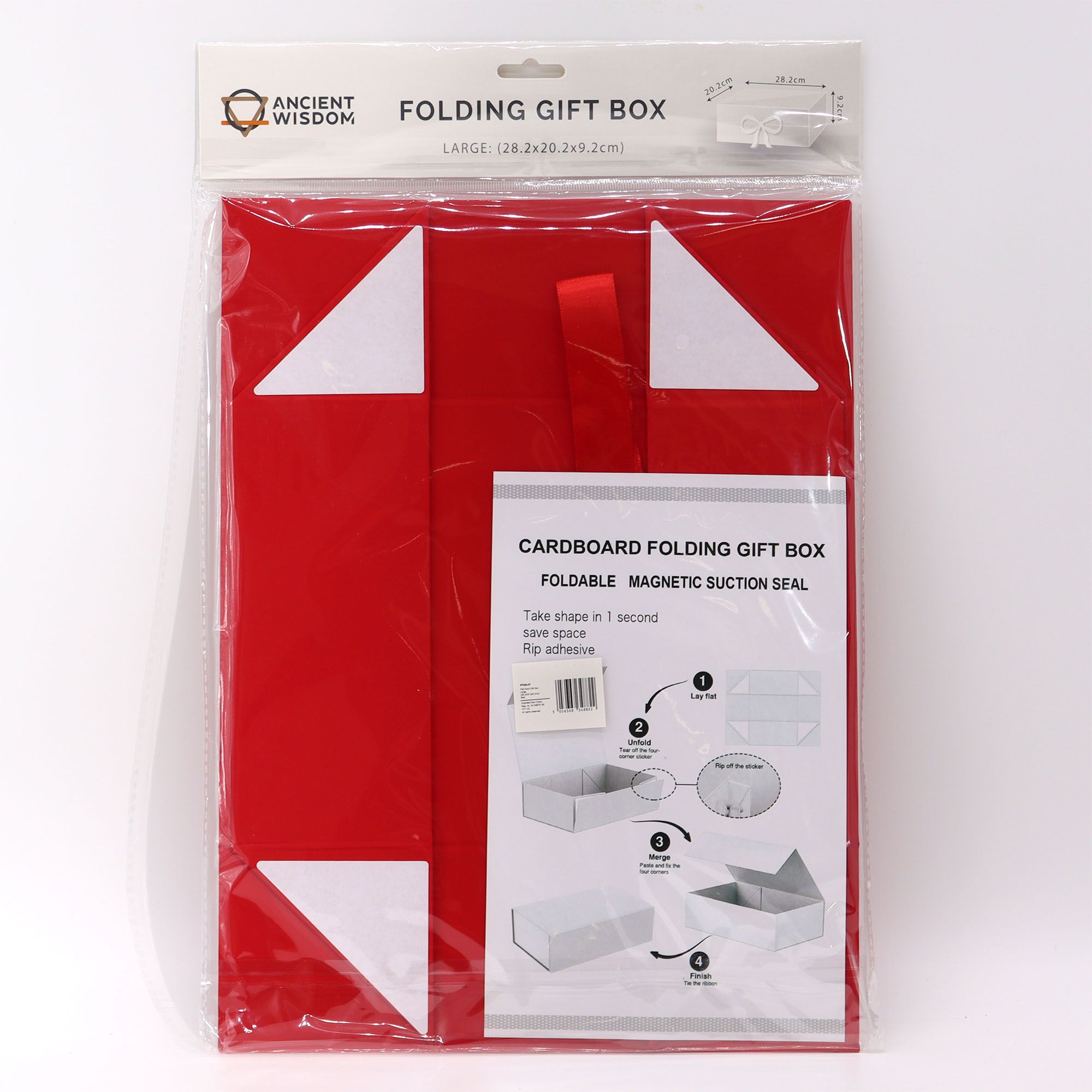 Flat Pack Gift Box - Large - Red