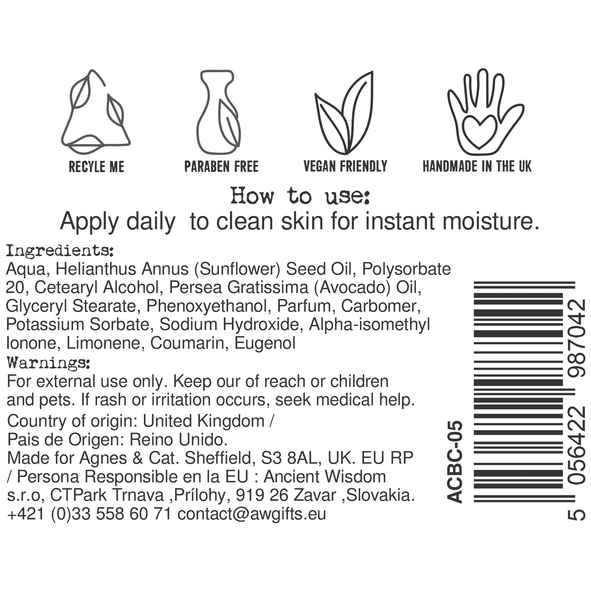 Agnes + Cat Hand & Body Cream 300ml White Fig