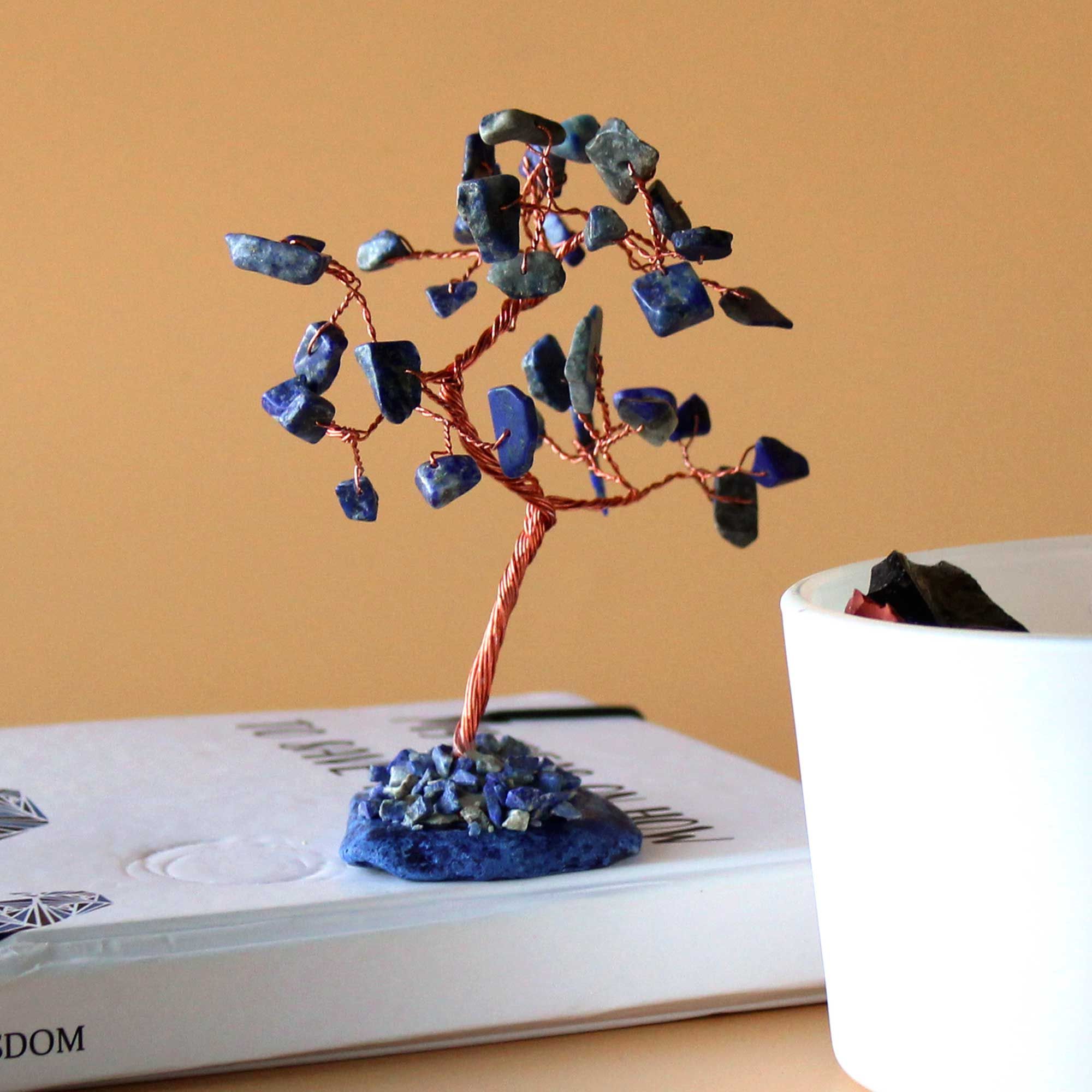 Gemstone Tree (35 Stones) - Sodalite on Blue Agate Base