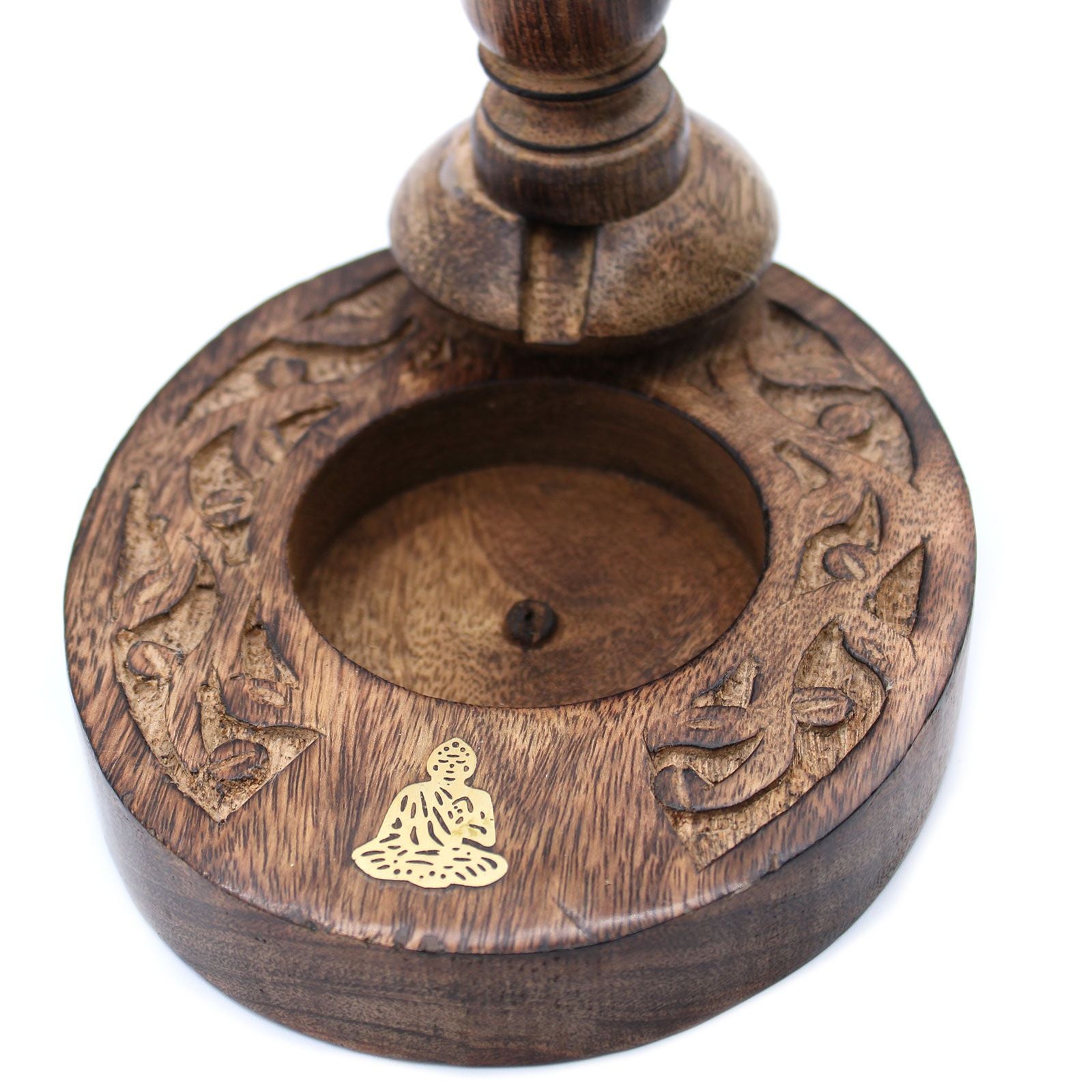 Mango Wood Backflow Burner Small - Brass Buddha