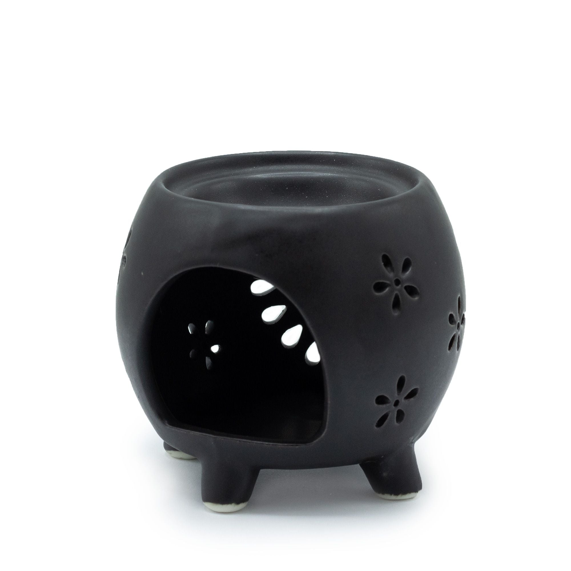 Squat Pot Duftöllampe Blumenexplosion – Mattschwarz