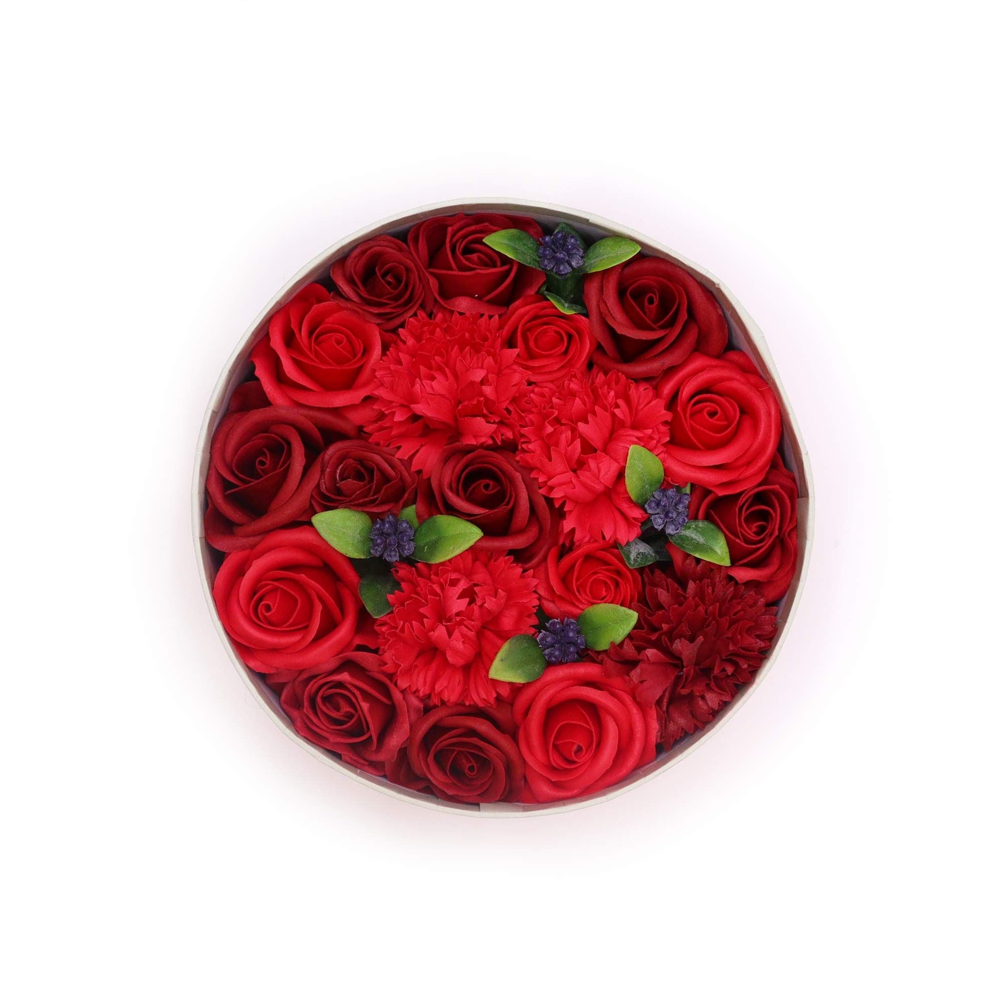 Merci Round Gift Box – Classic Red Roses