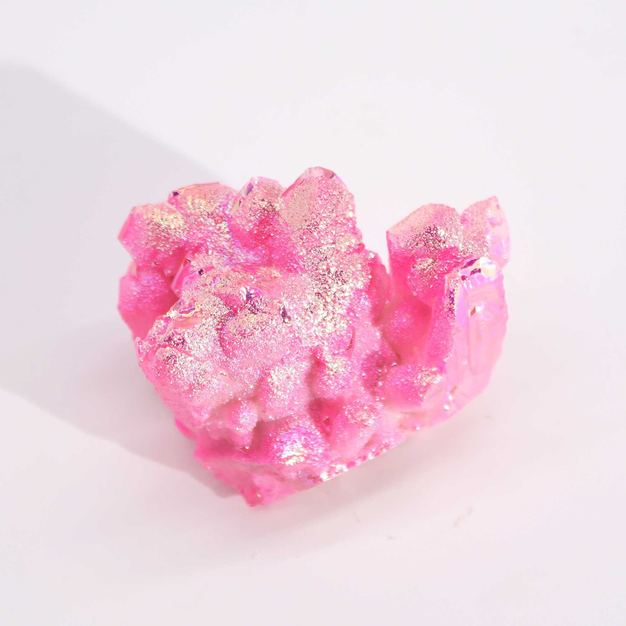 Enhanced Natural Quartz Cluster - Aura Rose Halo Quartz (Approx. 7–10 cm)
