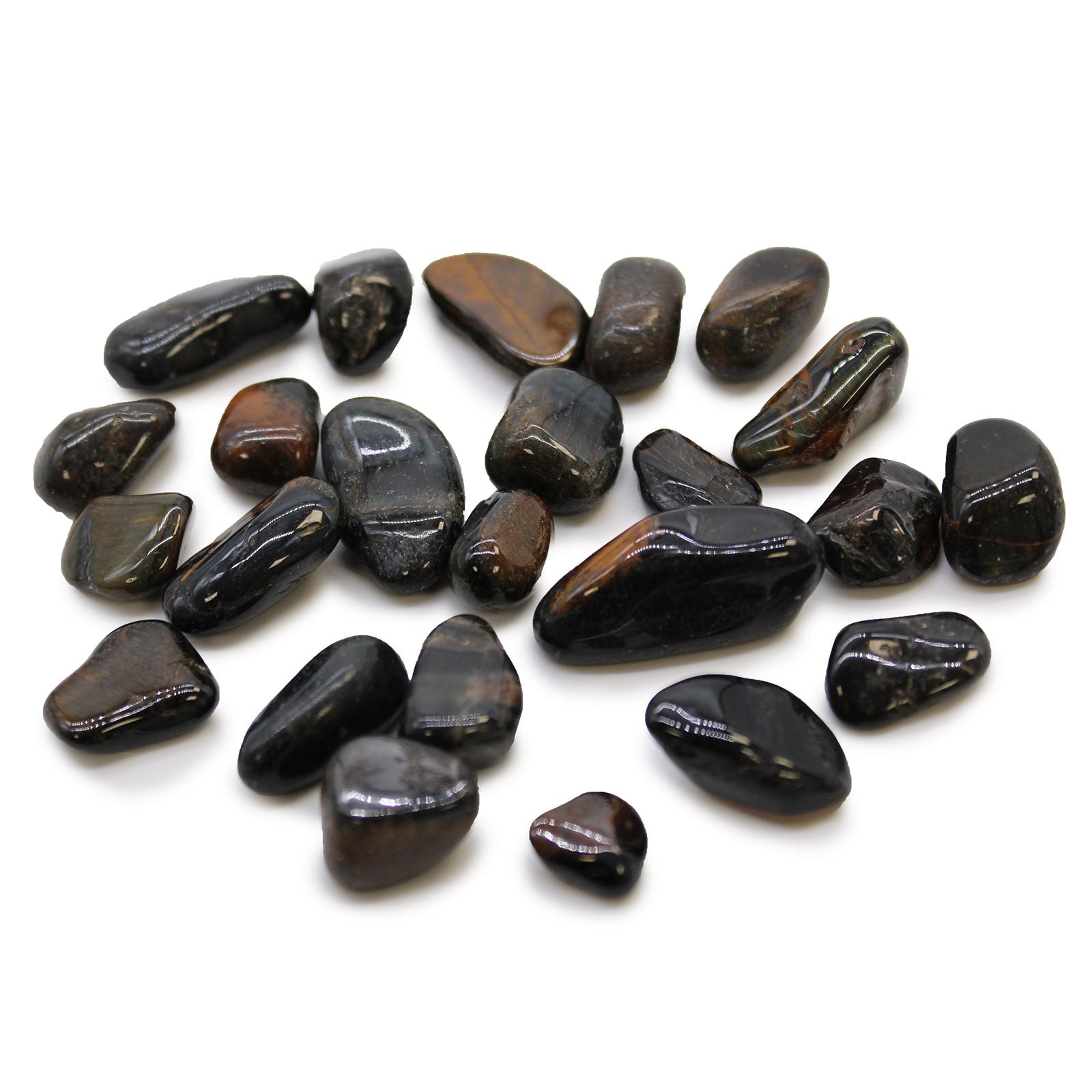African Tumble Stone x24 - Small - Tigers Eye (Blue)