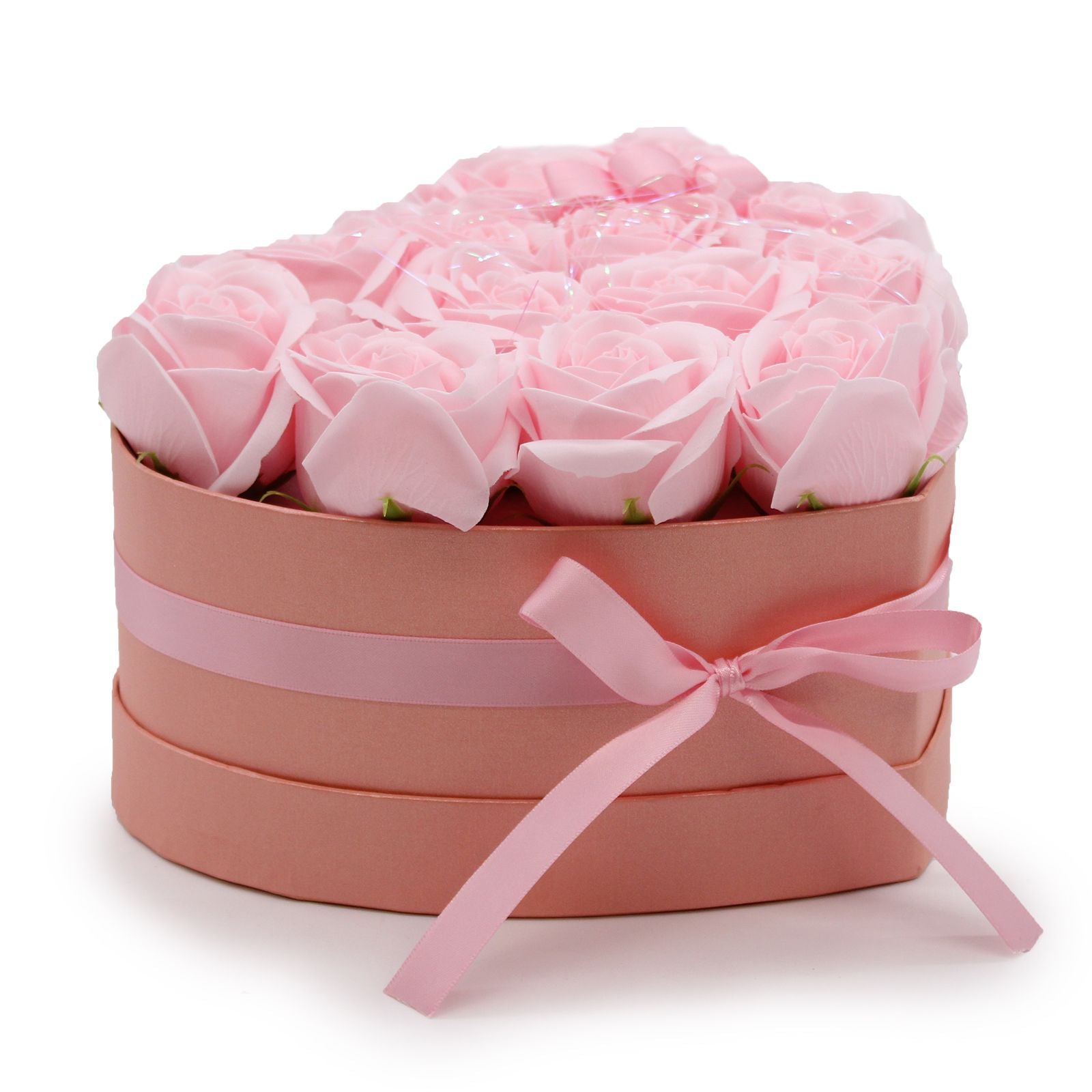 Flower Heart Box - Pink Roses