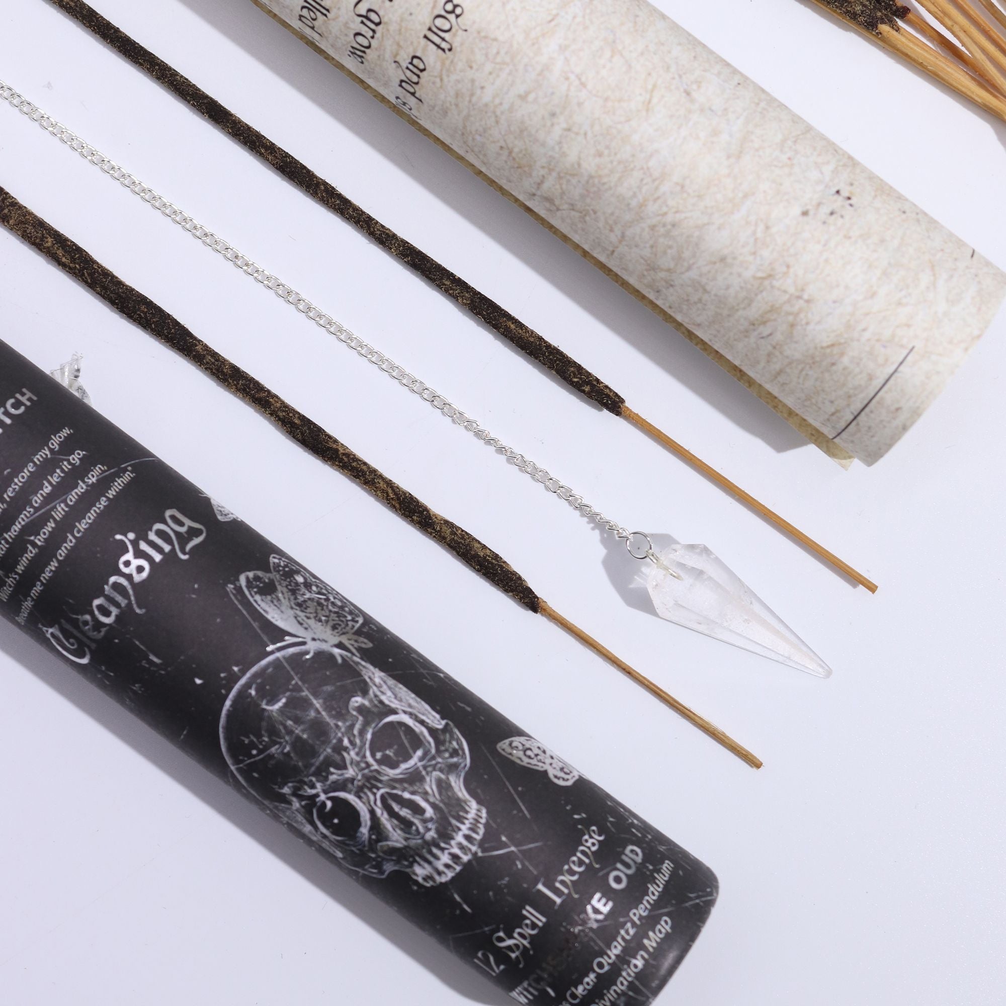 Ancient Witch Spell Incense - Rock Crystal Pendulum - Cleansing
