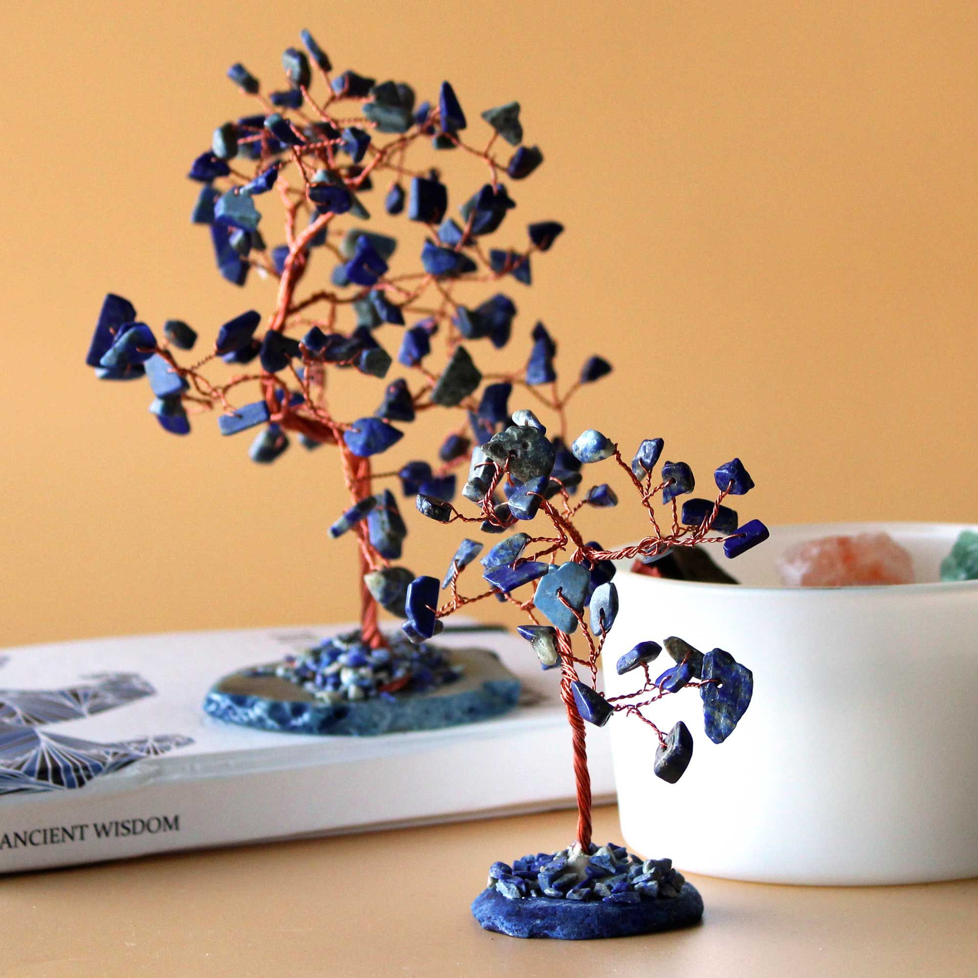 Gemstone Tree (35 Stones) - Sodalite on Blue Agate Base