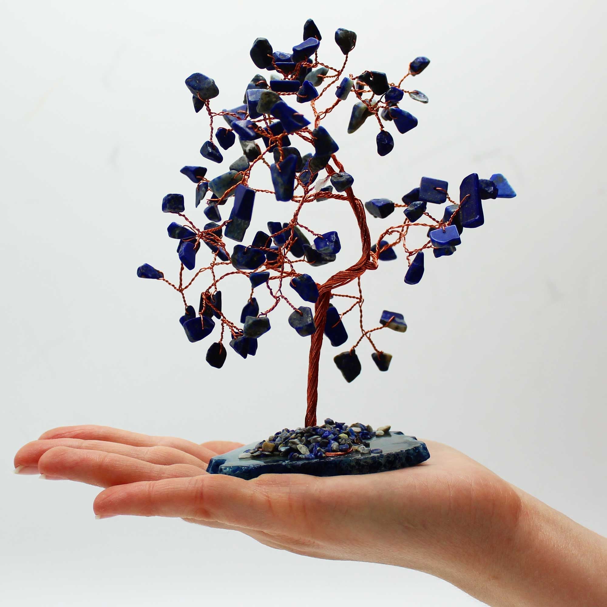 Large Gemstone Tree (100 Stones) - Sodalite on Blue Agate Base