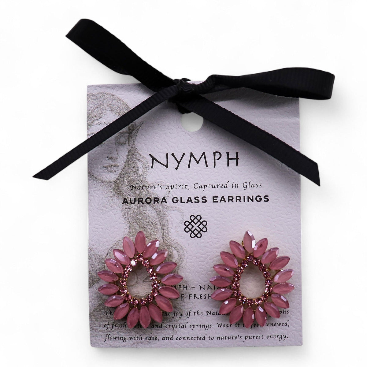 Soft Pink Vintage Glass Earrings - Loop