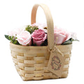 Large Wicker Basket Bouquet – Pink
