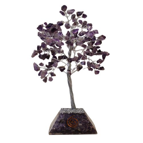 Gemstone Tree (160 Stones) - Amethyst on Orgonite Base