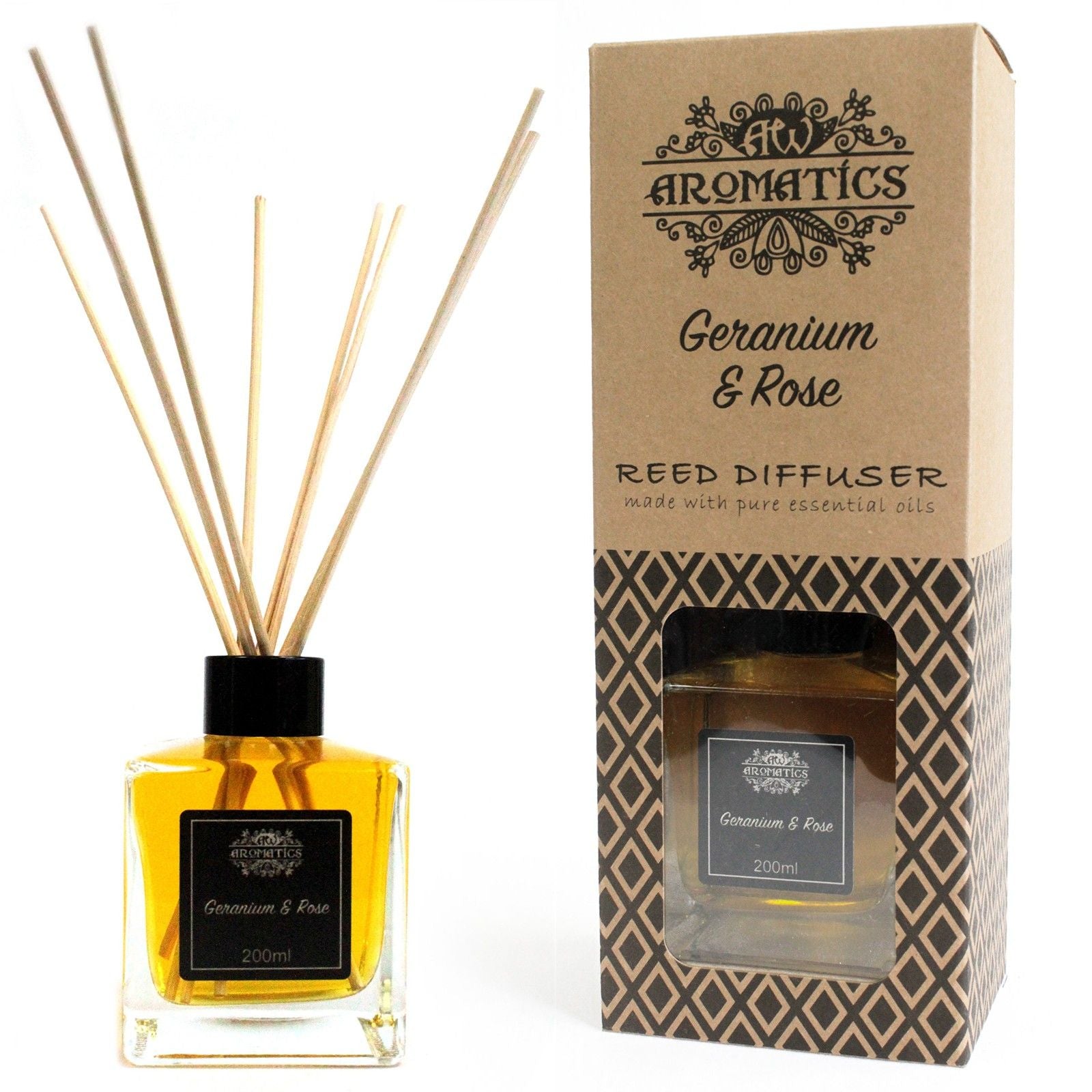Reed Diffuser 200 ml – Geranium & Rose