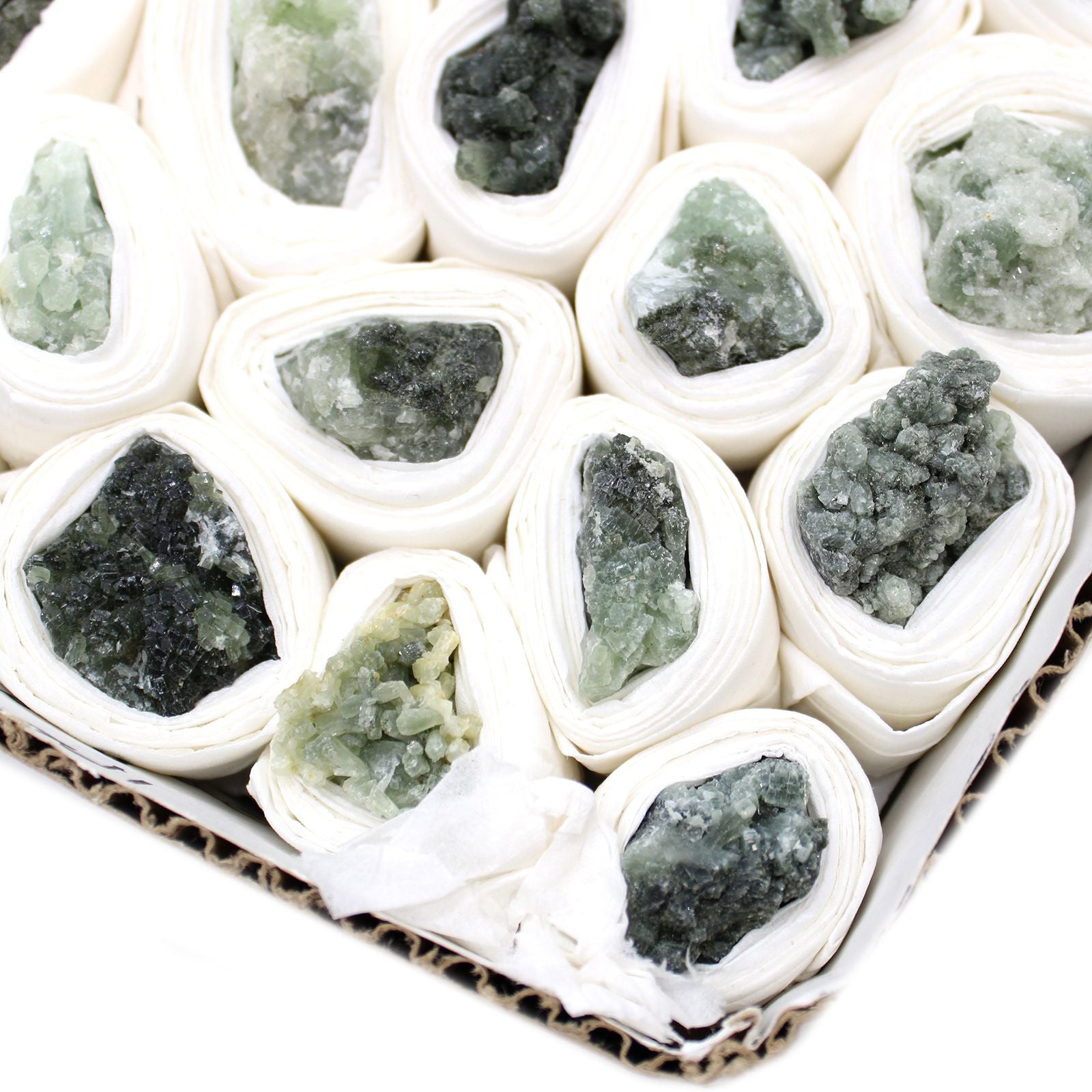 Mineral Specimens - Small Prehnite (Approx. 100 Pieces per Tray)
