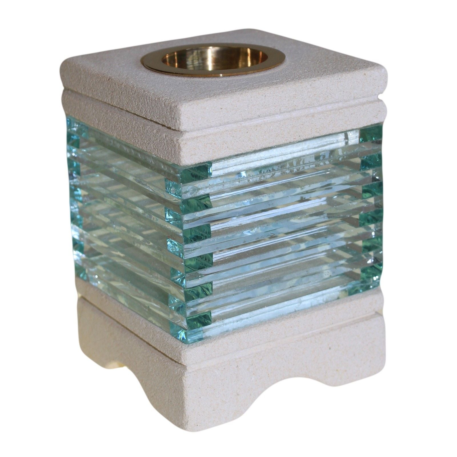 Sandstone/Glass Oil Burner - Square Brick