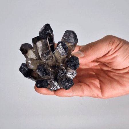 Crafted Natural Quartz Cluster - Smoky Ghost Quartz (Approx. 8 cm)