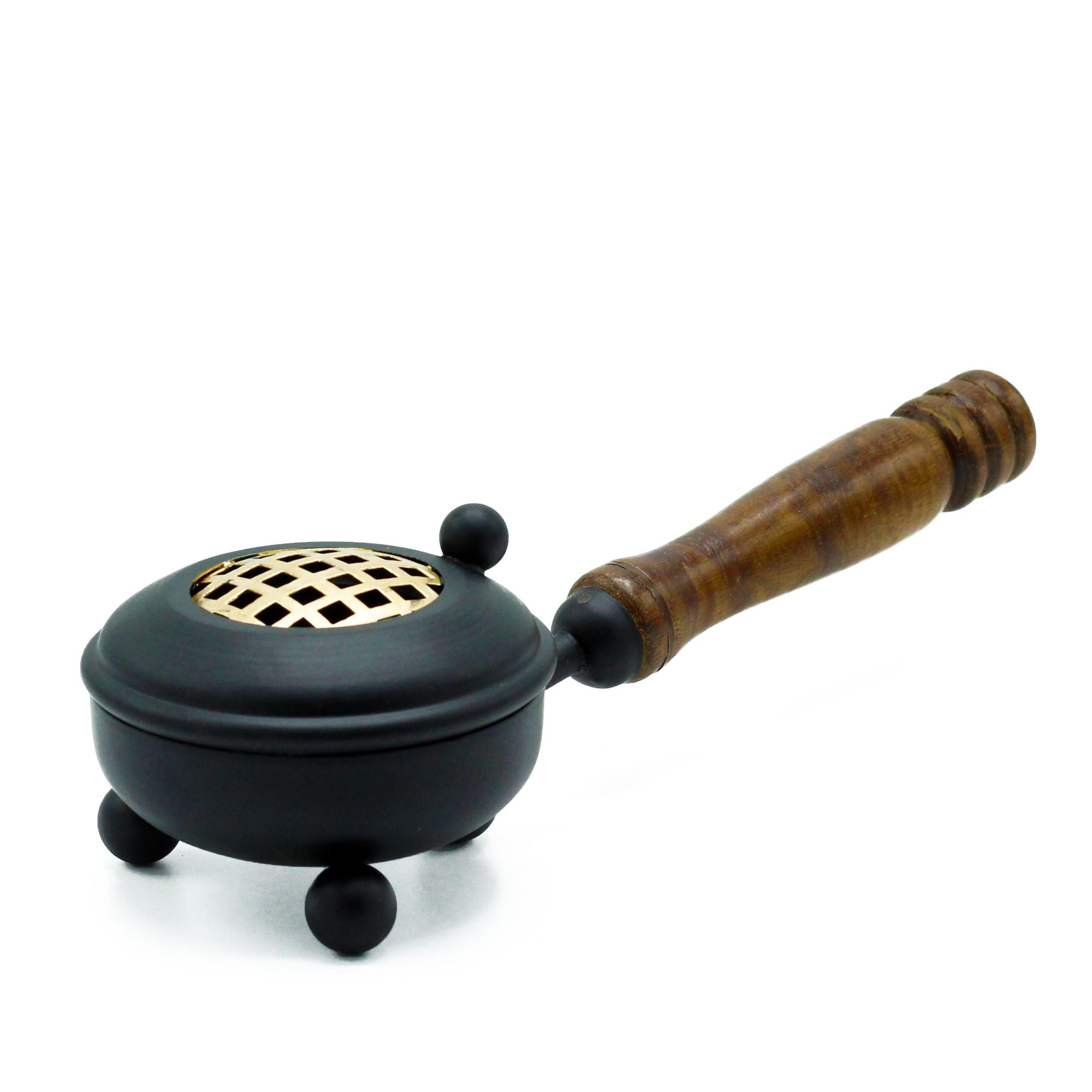 Iron Censer Incense Burner Medium - Gold detail