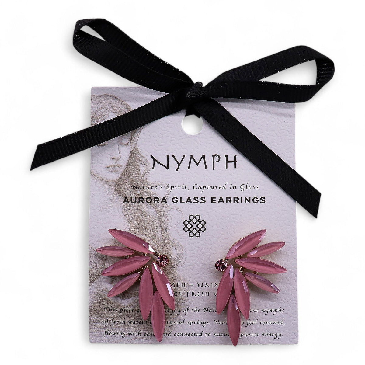 Soft Pink Vintage Glass Earrings - Fairies