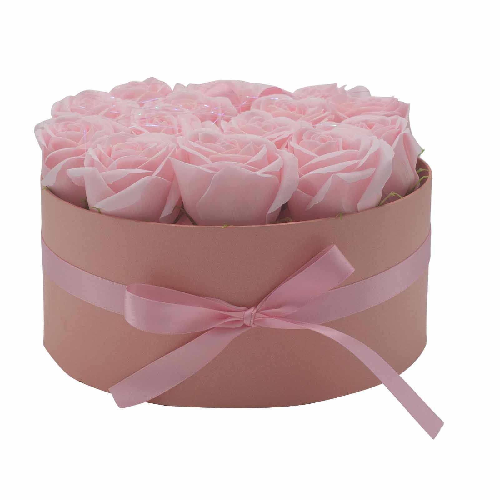 Flower Round Box - Pink Roses