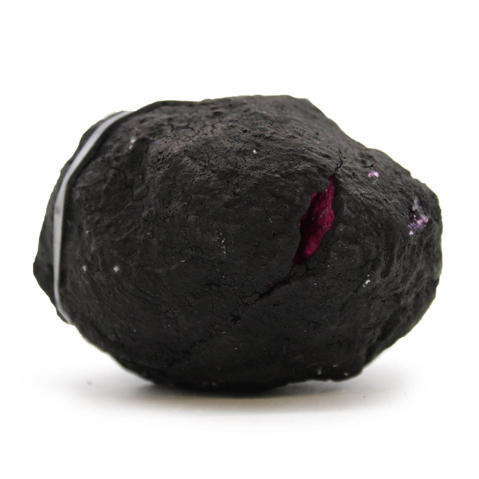 Coloured Calcite Geode Black Rock - Dark Red