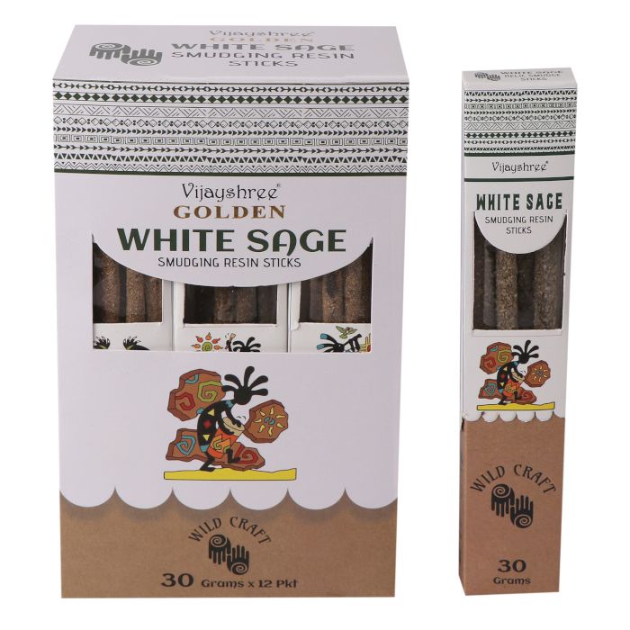 Golden White Sage Smudging Resin Sticks 30g (6s)