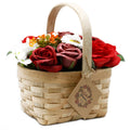 Großer Korb mit Blumenstrauß – Rot