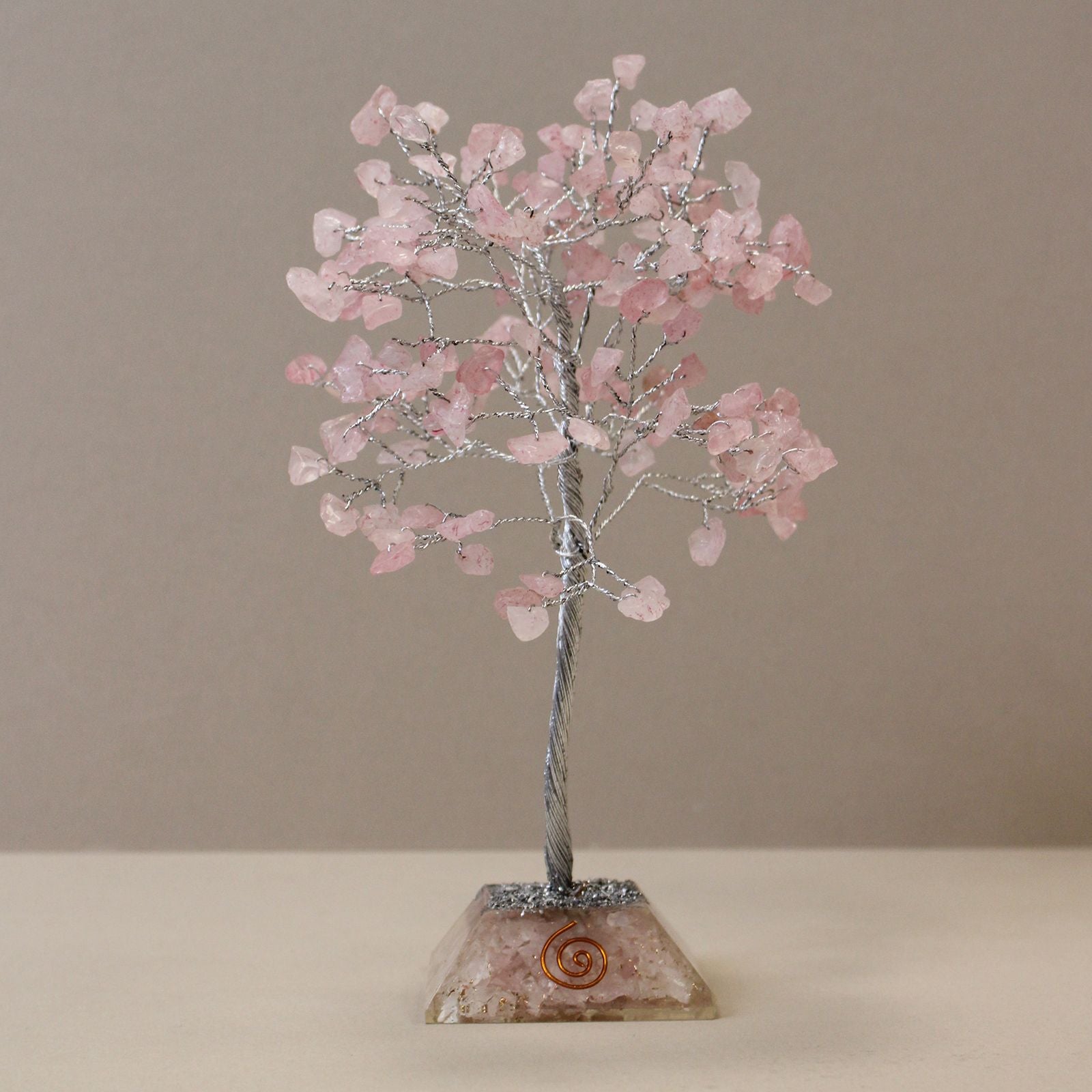 Gemstone Tree (160 Stones) - Rose Quartz on Orgonite Base