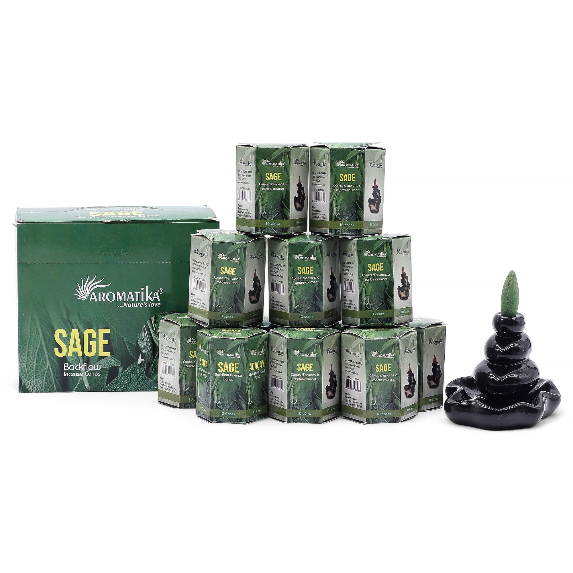 Masala Backflow Incense Cones - Sage