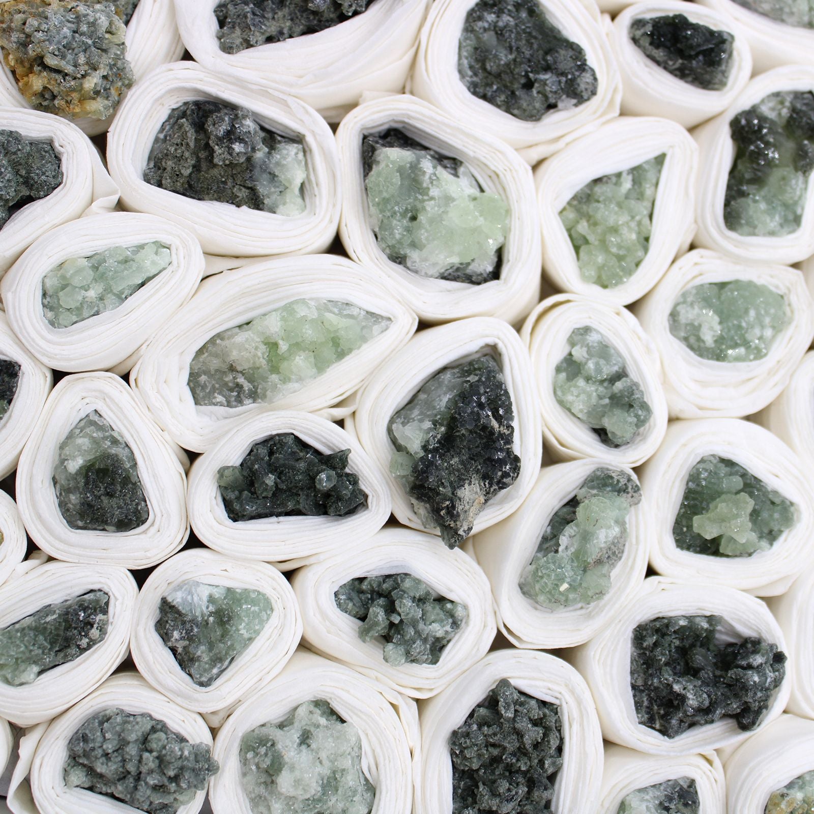 Mineral Specimens - Small Prehnite (Approx. 100 Pieces per Tray)