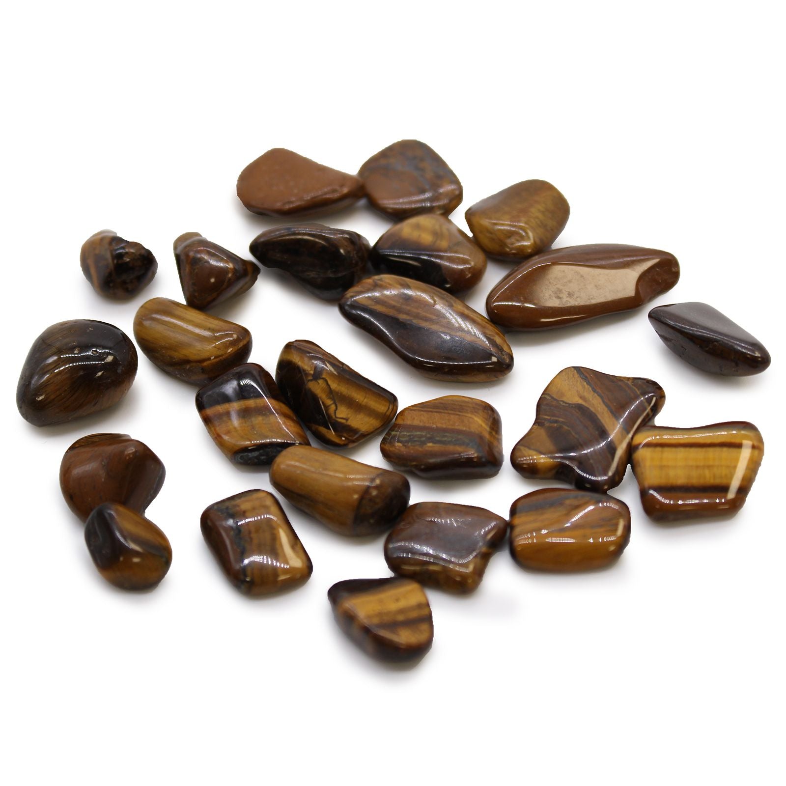 African Tumble Stone x24 - Small - Tigers Eye (Golden)