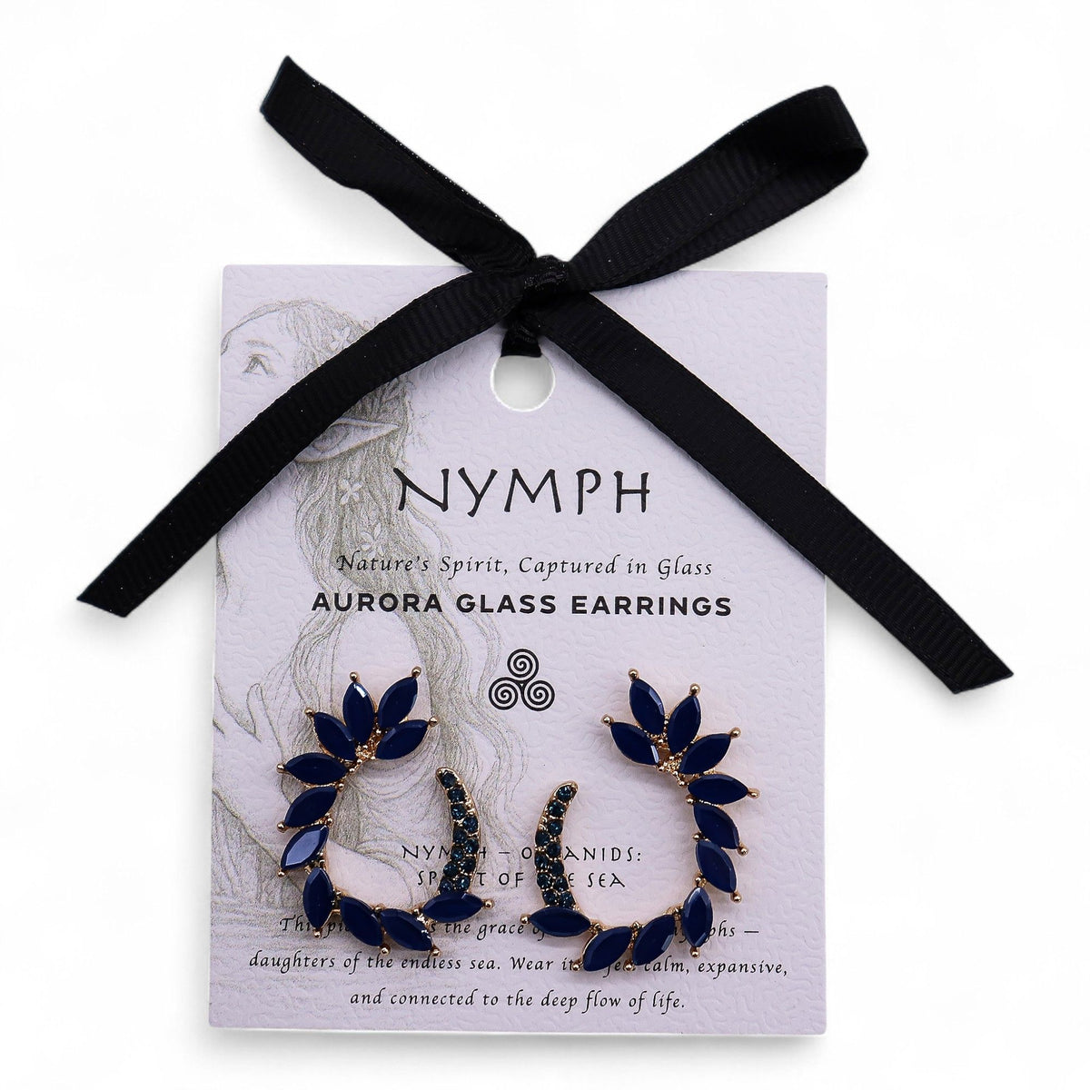 Royal Blue Vintage Glass Earrings - Loop