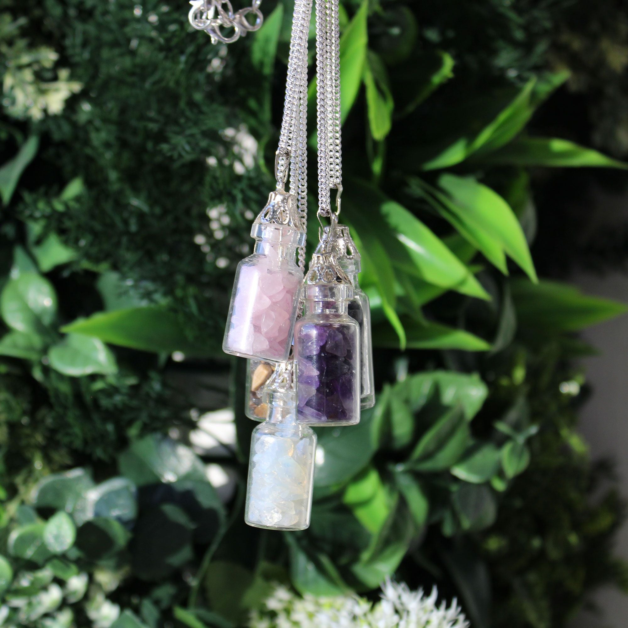 Bottled Gemstone Necklace - Amethyst