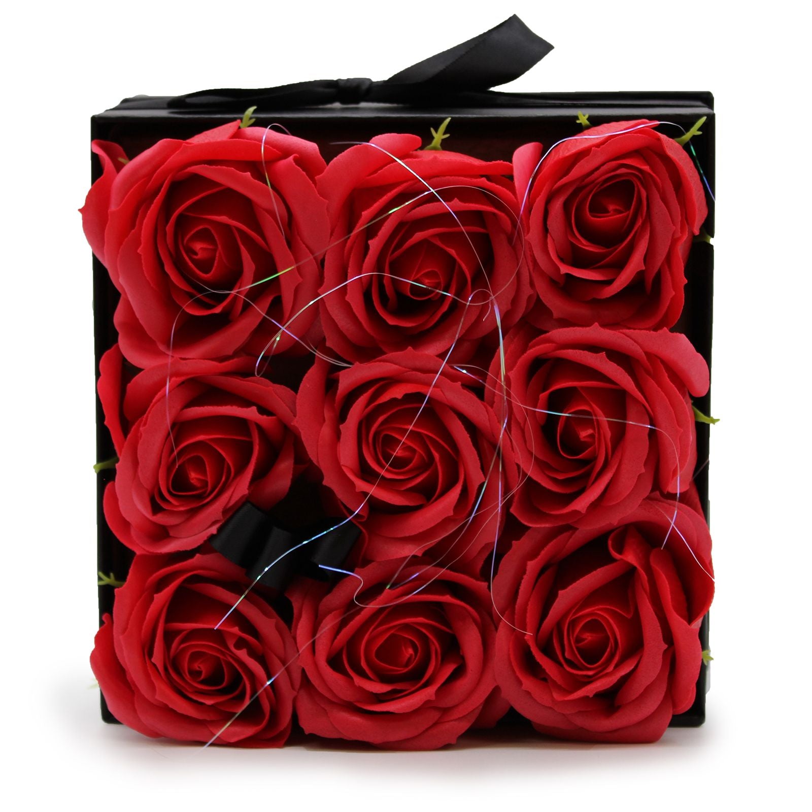 Flower Square Box - Red Roses