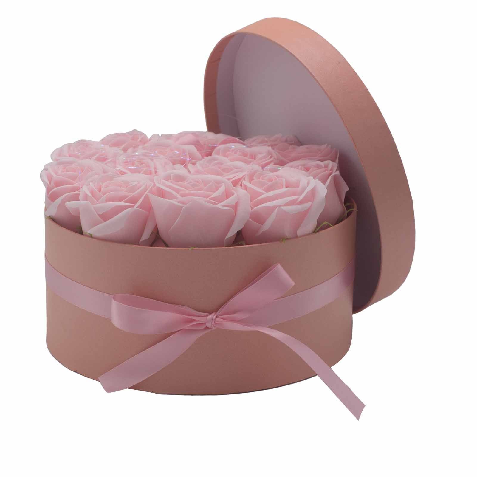 Flower Round Box - Pink Roses