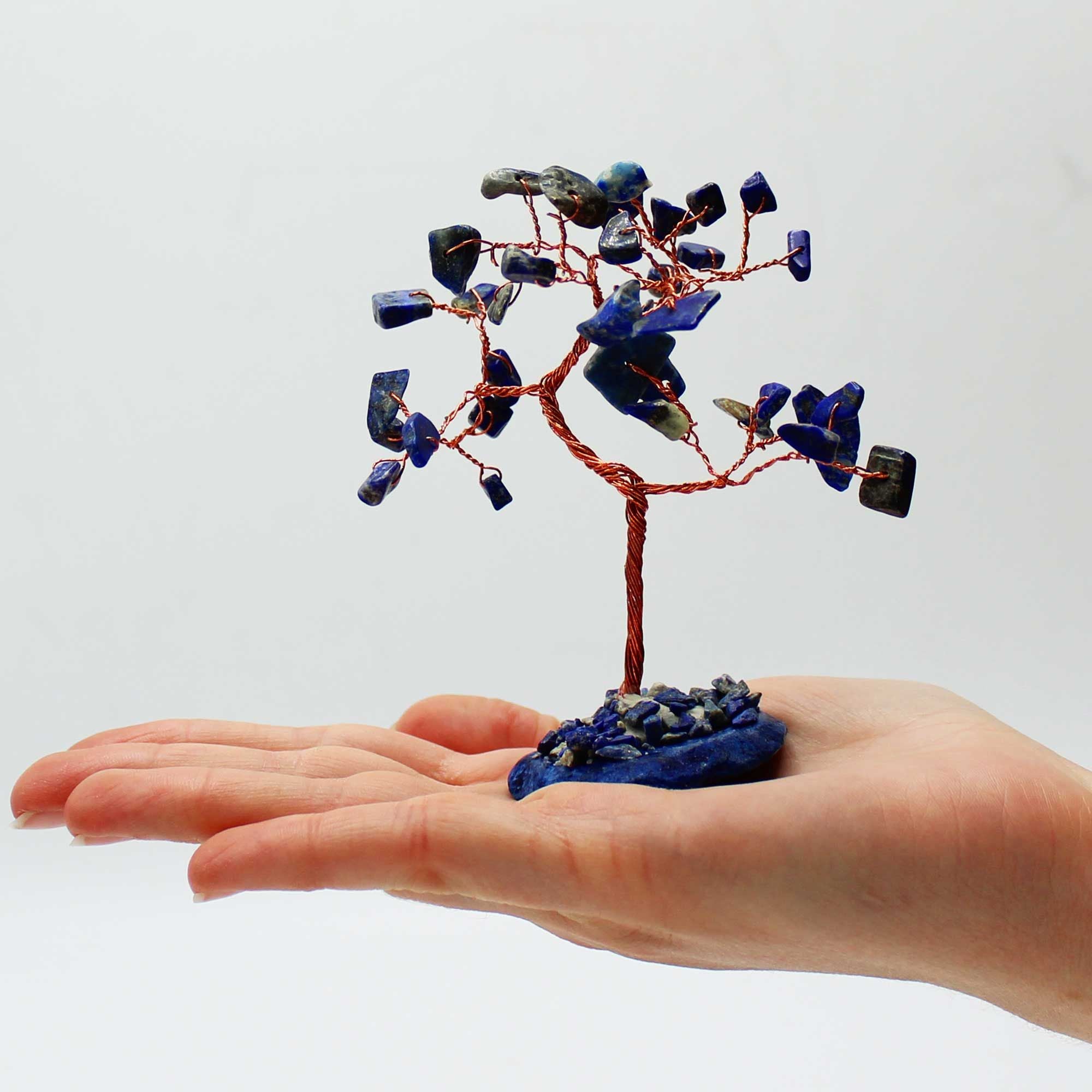 Gemstone Tree (35 Stones) - Sodalite on Blue Agate Base