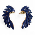 Royal Blue Vintage Glass Earrings - Angel Wings