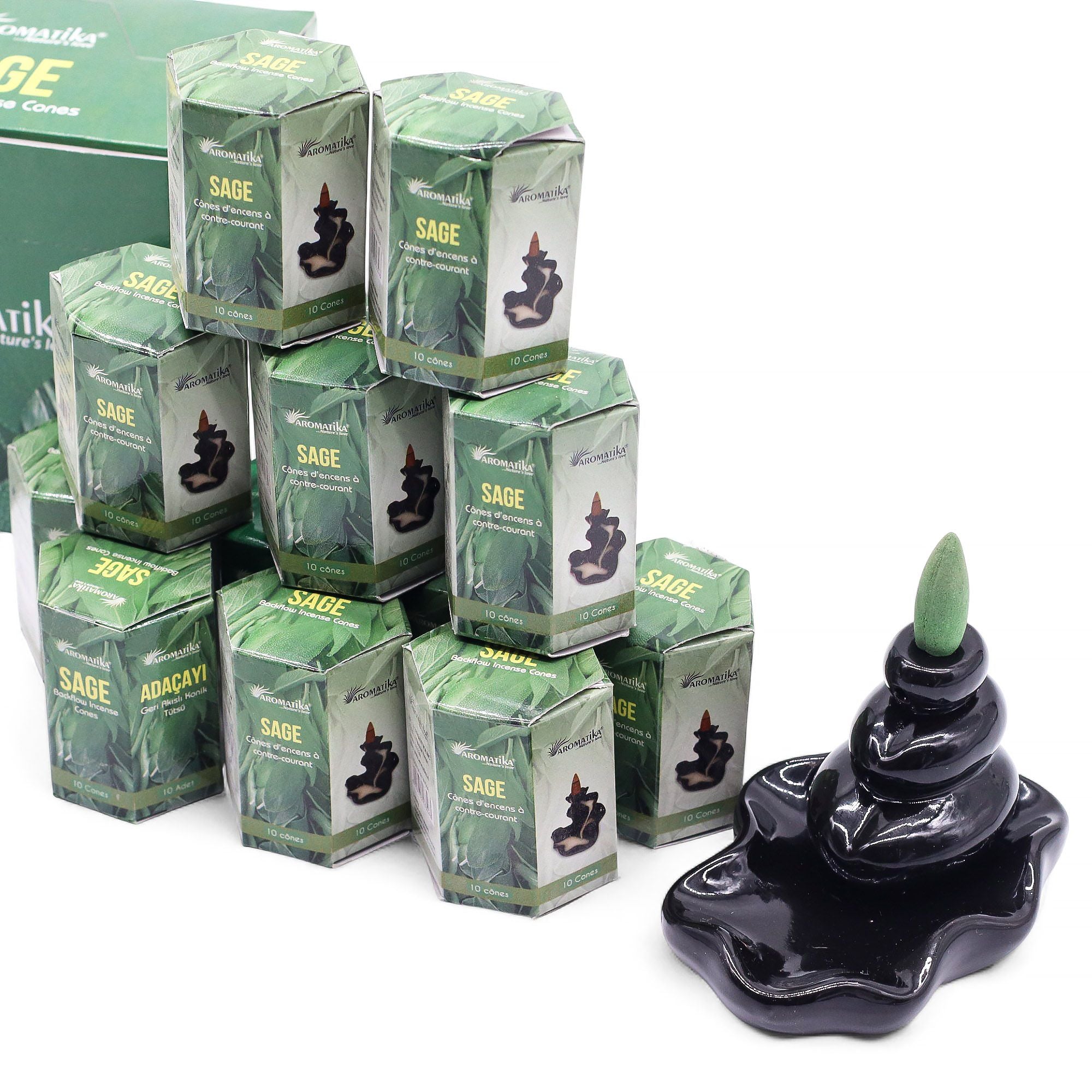 Masala Backflow Incense Cones - Sage