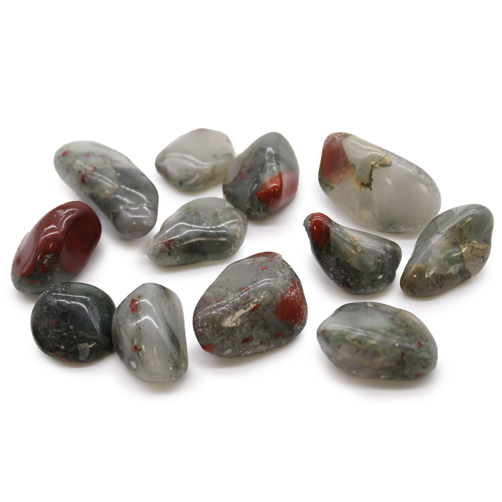 African Tumble Stone x12 - Medium - Bloodstone (Sephtonite)